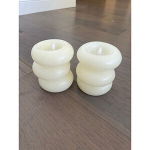 LED Flameless Candles Set of 2 Bubble Design